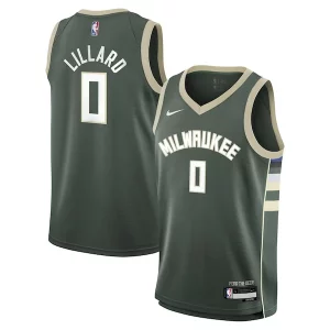 Magnificent Damian Lillard Milwaukee Bucks Nike Youth Swingman Jersey   Icon Edition   Hunter Green for passionate basketball fans