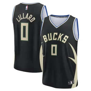 Stunning Damian Lillard Milwaukee Bucks Youth Fast Break Replica Player Jersey   Statement Edition   Black a must - have for collectors