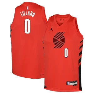Fantastic Damian Lillard Portland Trail Blazers Jordan Brand Youth Swingman Jersey   Statement Edition   Red perfect for showing team spirit