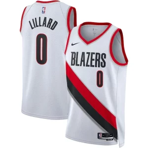 Gorgeous Damian Lillard Portland Trail Blazers Nike Unisex Swingman Jersey   Association Edition   White/Black to stand out at the arena