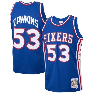 Premium Darryl Dawkins Philadelphia 76ers 1976/77 Hardwood Classics Swingman Jersey   Royal for passionate basketball fans