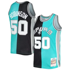 Charming David Robinson San Antonio Spurs Hardwood Classics 1998/99 Split Swingman Jersey   Black/Teal a must - have for collectors