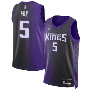 Gorgeous De'Aaron Fox Sacramento Kings Jordan Brand Unisex Swingman Jersey   Statement Edition   Purple perfect for showing team spirit