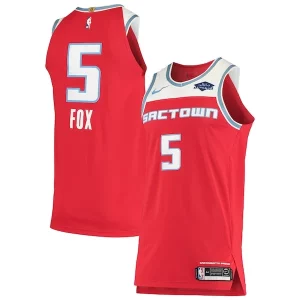 Gorgeous De'Aaron Fox Sacramento Kings Nike Authentic Badge Jersey   City Edition   Red to elevate your game - day look