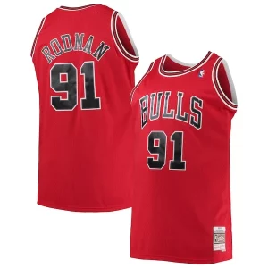Gorgeous Dennis Rodman Chicago Bulls 1997/98 Big & Tall Hardwood Classics Swingman Jersey   Red a must - have for collectors