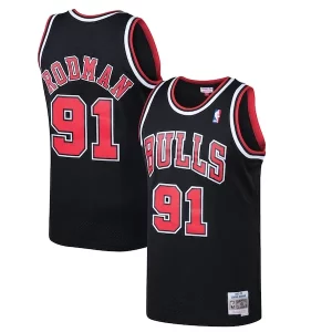 Magnificent Dennis Rodman Chicago Bulls 1997/98 Hardwood Classics Swingman Jersey   Black to stand out at the arena