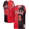 Fantastic Dennis Rodman Chicago Bulls Big & Tall Hardwood Classics 1995/96 Split Swingman Jersey   Red/Black to elevate your game - day look
