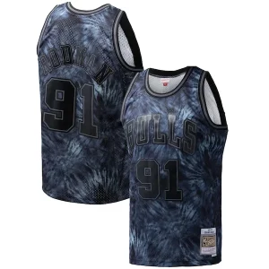 Gorgeous Dennis Rodman Chicago Bulls Hardwood Classics 1995/96 Tie Dye Swingman Jersey   Black to stand out at the arena