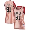 Magnificent Dennis Rodman Chicago Bulls Women's 75th Anniversary Rose Gold 1997 Swingman Jersey   Pink perfect for showing team spirit