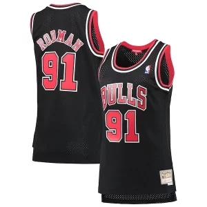 Superb Dennis Rodman Chicago Bulls Women's Hardwood Classics Swingman Jersey   Black for ultimate sports enthusiasts