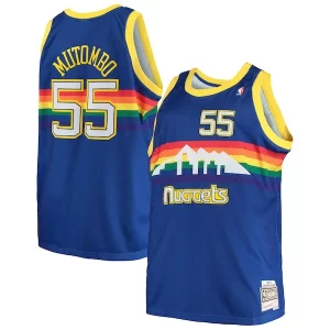 Superb Dikembe Mutombo Denver Nuggets 1991/92 Big & Tall Hardwood Classics Swingman Jersey   Royal to stand out at the arena