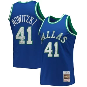 Superb Dirk Nowitzki Dallas Mavericks 1998/99 Hardwood Classics NBA 75th Anniversary Diamond Swingman Jersey   Blue perfect for showing team spirit