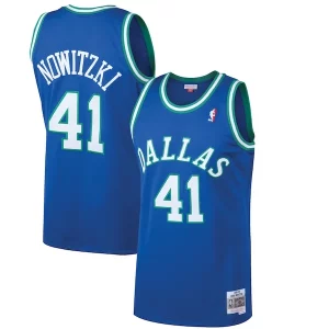 Gorgeous Dirk Nowitzki Dallas Mavericks 1998/99 Hardwood Classics Swingman Jersey   Blue to elevate your game - day look