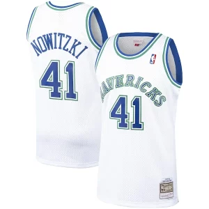 Stunning Dirk Nowitzki Dallas Mavericks 1998/99 Hardwood Classics Swingman Jersey   White to elevate your game - day look