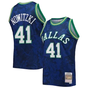 Gorgeous Dirk Nowitzki Dallas Mavericks Hardwood Classics 1998/99 Lunar New Year Swingman Jersey   Blue for ultimate sports enthusiasts