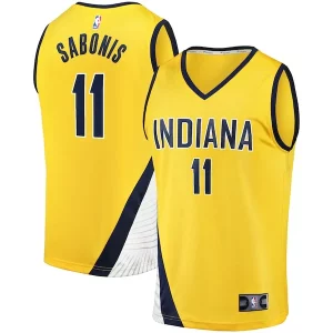 Superb Domantas Sabonis Indiana Pacers Fast Break Replica Jersey   Statement Edition   Gold to stand out at the arena