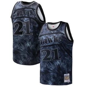 Magnificent Dominique Wilkins Atlanta Hawks Hardwood Classics 1986/87 Tie Dye Swingman Jersey   Black to elevate your game - day look