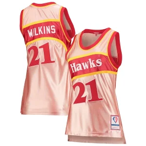 Magnificent Dominique Wilkins Atlanta Hawks Women's 75th Anniversary Rose Gold 1986 Swingman Jersey   Pink a must - have for collectors