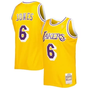 Fantastic Eddie Jones Los Angeles Lakers 1996/97 Hardwood Classics Swingman Jersey   Gold for ultimate sports enthusiasts