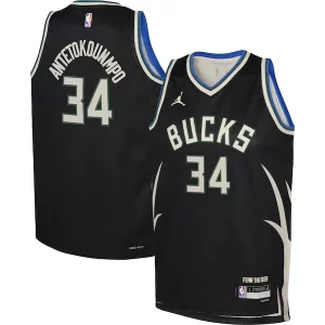 Superb Giannis Antetokounmpo Milwaukee Bucks Jordan Brand Youth Swingman Jersey   Statement Edition   Black to stand out at the arena
