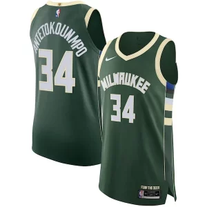 Superb Giannis Antetokounmpo Milwaukee Bucks Nike Authentic Jersey   Association Edition   Hunter Green for passionate basketball fans