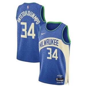 Premium Giannis Antetokounmpo Milwaukee Bucks Nike Unisex 2023/24 Swingman Jersey   Blue   City Edition to stand out at the arena