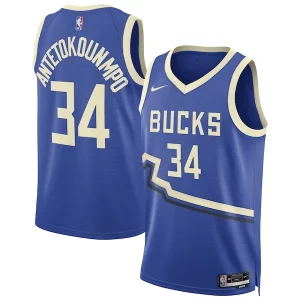 Magnificent Giannis Antetokounmpo Milwaukee Bucks Nike Unisex 2024/25 Swingman Player Jersey   City Edition   Royal for passionate basketball fans