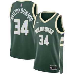 Gorgeous Giannis Antetokounmpo Milwaukee Bucks Nike Unisex Swingman Jersey   Icon Edition   Hunter Green/White to stand out at the arena
