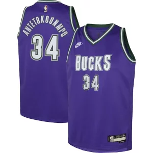Exquisite Giannis Antetokounmpo Milwaukee Bucks Nike Youth 2022/23 Swingman Jersey Purple   Classic Edition to elevate your game - day look