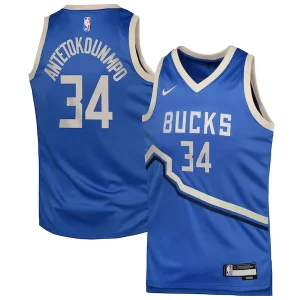 Premium Giannis Antetokounmpo Milwaukee Bucks Nike Youth 2024/25 Swingman Player Jersey   City Edition   Royal a must - have for collectors