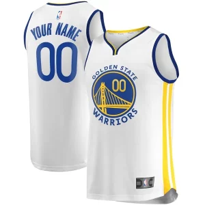 Gorgeous Golden State Warriors Fast Break Custom Replica Jersey White   Association Edition/Royal to elevate your game - day look