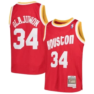 Superb Hakeem Olajuwon Houston Rockets Youth Swingman Throwback Jersey   Red for ultimate sports enthusiasts