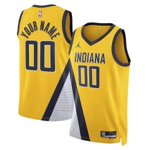 Fantastic Indiana Pacers Jordan Brand Unisex 2022/23 Swingman Custom Jersey   Statement Edition   Yellow perfect for showing team spirit