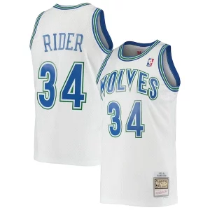 Fantastic Isaiah Rider Minnesota Timberwolves 1995/96 Hardwood Classics Swingman Jersey   White for passionate basketball fans