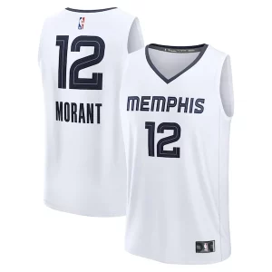 Gorgeous Ja Morant Memphis Grizzlies Fast Break Replica Player Jersey   Association Edition   White perfect for showing team spirit
