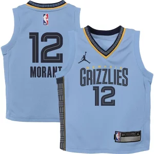 Superb Ja Morant Memphis Grizzlies Jordan Brand Preschool 2022/23 Statement Edition Jersey   Light Blue for ultimate sports enthusiasts