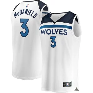 Premium Jaden McDaniels Minnesota Timberwolves Youth Fast Break Replica Player Jersey   Association Edition   White for passionate basketball fans