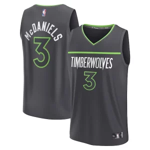 Premium Jaden McDaniels Minnesota Timberwolves Youth Fast Break Replica Player Jersey   Statement Edition   Black to elevate your game - day look