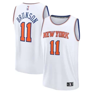 Stunning Jalen Brunson New York Knicks Youth Fast Break Replica Player Jersey   Association Edition   White perfect for showing team spirit