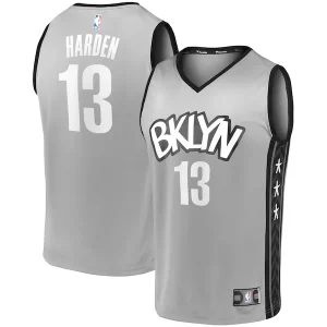 Stunning James Harden Brooklyn Nets Fast Break Replica Jersey Charcoal   Statement Edition/White to elevate your game - day look