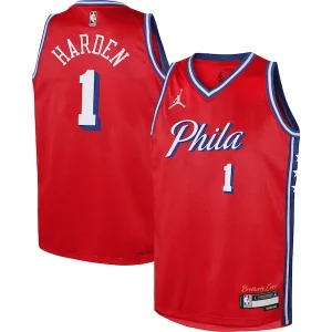 Premium James Harden Philadelphia 76ers Jordan Brand Youth Swingman Jersey   Statement Edition   Red to elevate your game - day look