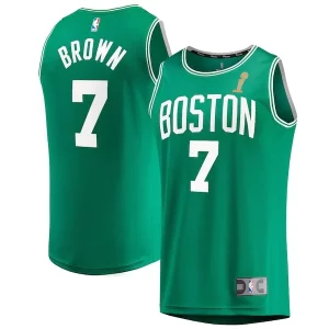 Superb Jaylen Brown Boston Celtics 2024 NBA Finals Champions Fast Break Replica Player Jersey   Kelly Green   Icon Edition a must - have for collectors