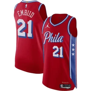 Fantastic Joel Embiid Philadelphia 76ers Jordan Brand Authentic Player Jersey   Statement Edition   Red for ultimate sports enthusiasts