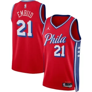 Stunning Joel Embiid Philadelphia 76ers Jordan Brand Unisex Swingman Jersey   Statement Edition   Red for ultimate sports enthusiasts