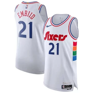 Premium Joel Embiid Philadelphia 76ers Nike 2024/25 Authentic Player Jersey   City Edition   White to elevate your game - day look