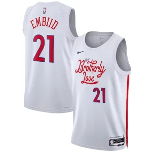 Fantastic Joel Embiid Philadelphia 76ers Nike Unisex 2022/23 Swingman Jersey   City Edition   White for passionate basketball fans