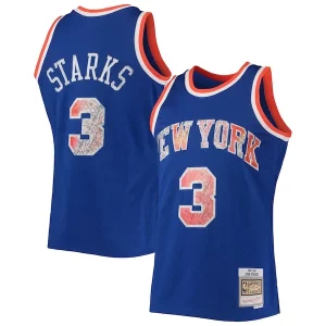 Stunning John Starks New York Knicks 1991/92 Hardwood Classics NBA 75th Anniversary Diamond Swingman Jersey   Blue for passionate basketball fans