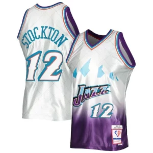 Fantastic John Stockton Utah Jazz 1996/97 Hardwood Classics 75th Anniversary Swingman Jersey   Platinum for passionate basketball fans