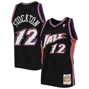 Gorgeous John Stockton Utah Jazz 1998/99 Hardwood Classics Swingman Jersey   Black to elevate your game - day look