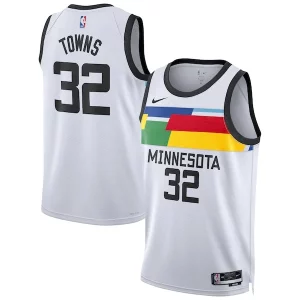 Exquisite Karl Anthony Towns Minnesota Timberwolves Nike Unisex 2022/23 Swingman Jersey   City Edition   White for passionate basketball fans
